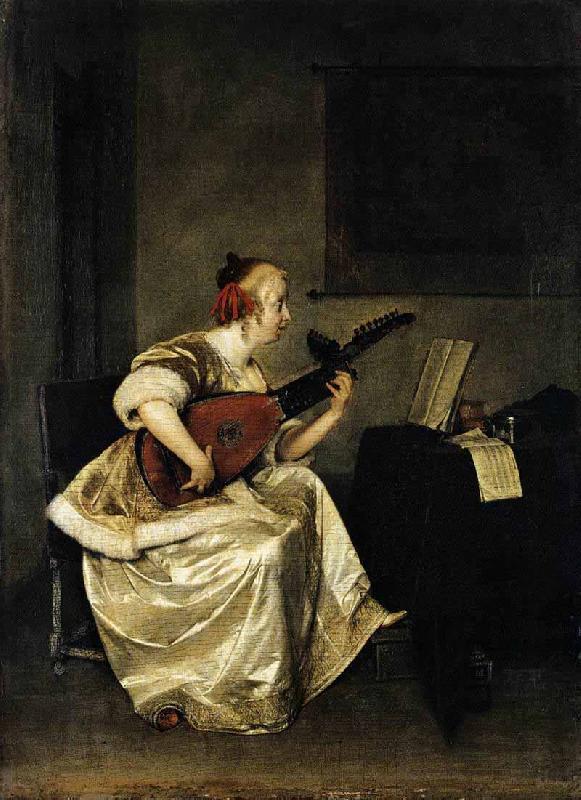 Gerard ter Borch the Younger The Lute Player oil painting image